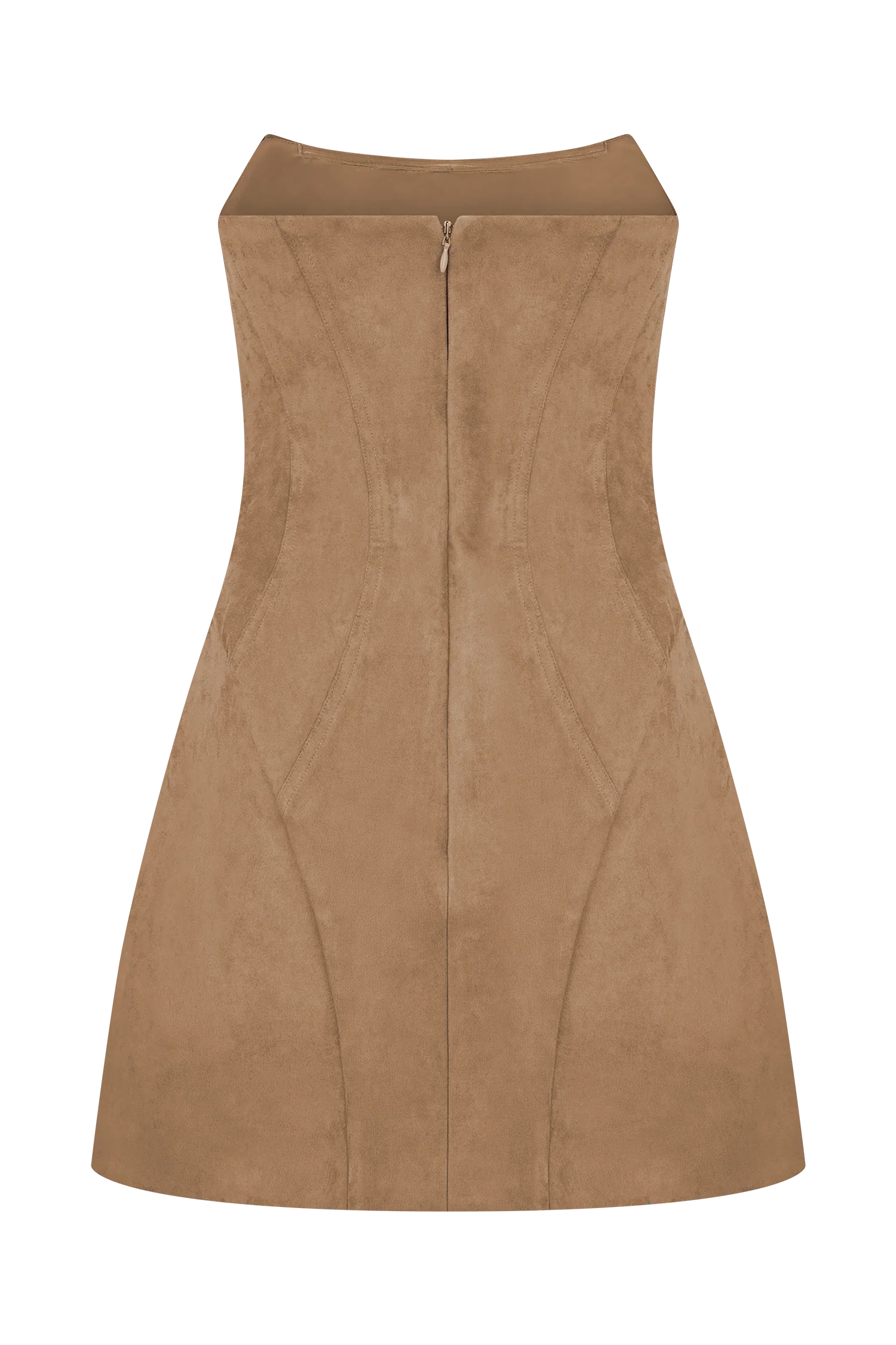 Andy Faux Suede Mini Dress Camel