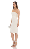 Strapless Midi Dress in White