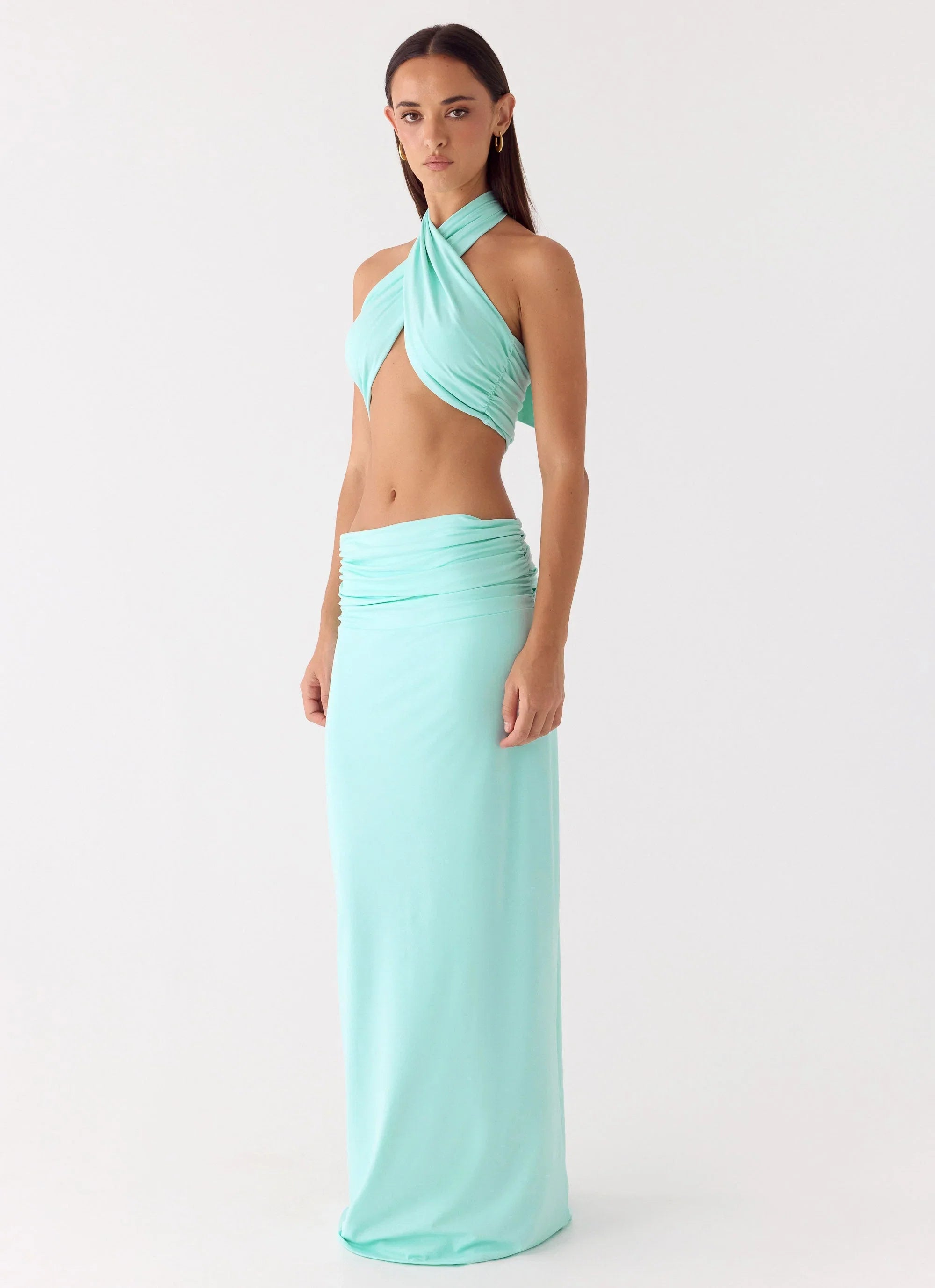Elisabetta Maxi Skirt Aqua