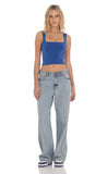 Scoop Neck Tank Top in Blue