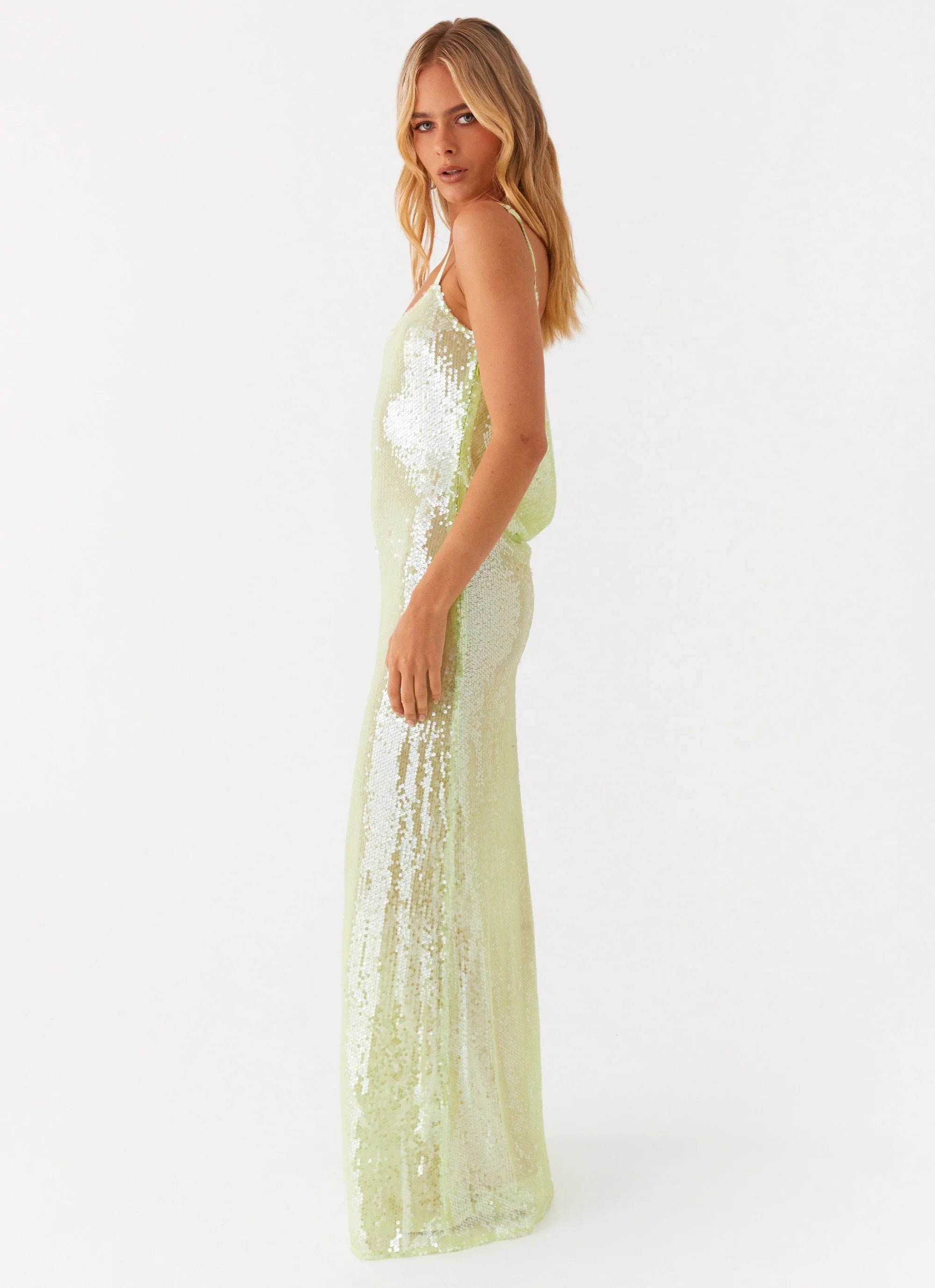 Higher Level Sequin Maxi Dress Mint