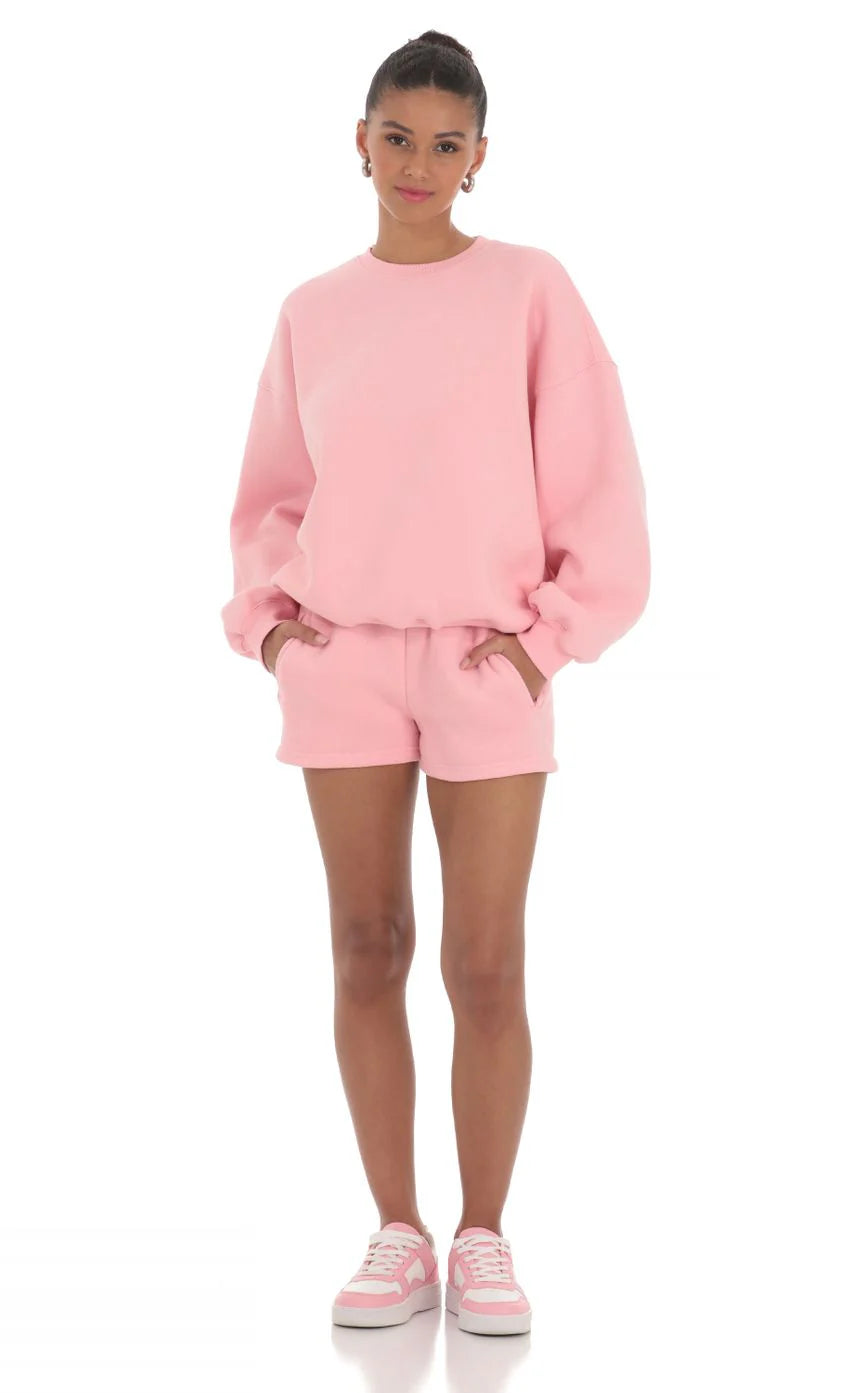 Fleece Jumper in Blush