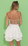 Striped Flare Dress in White