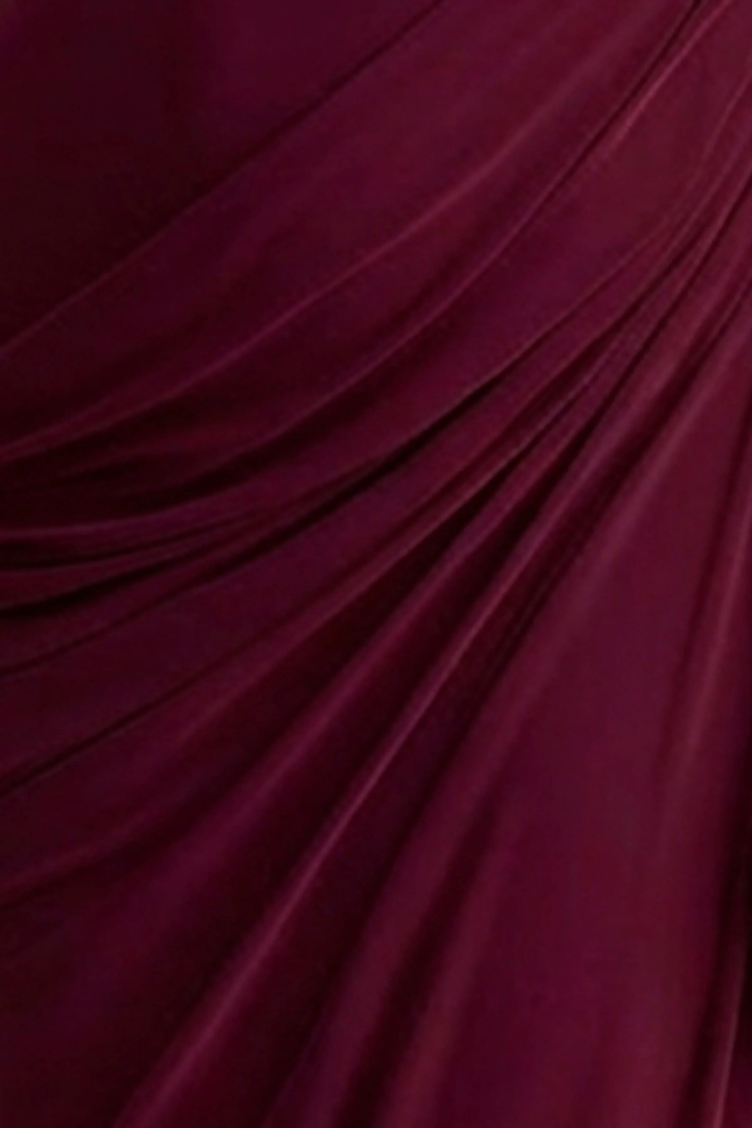 Aphra Burgundy High Neck Maxi Dress With Cape Sleeve