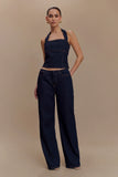 Caitlin Mid Rise Denim Jeans Indigo Blue