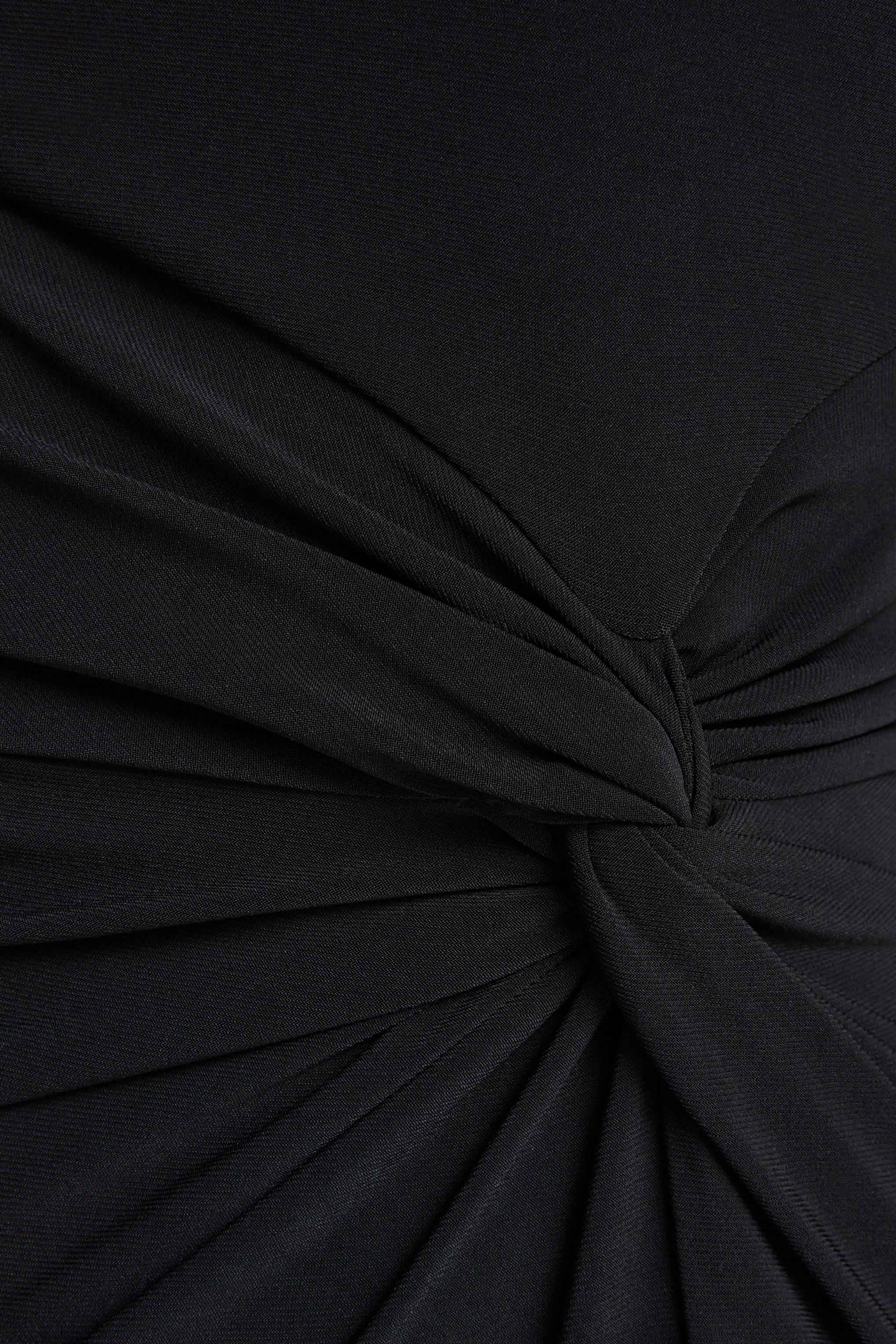 Romi Black One Shoulder Twist Design Maxi Dress