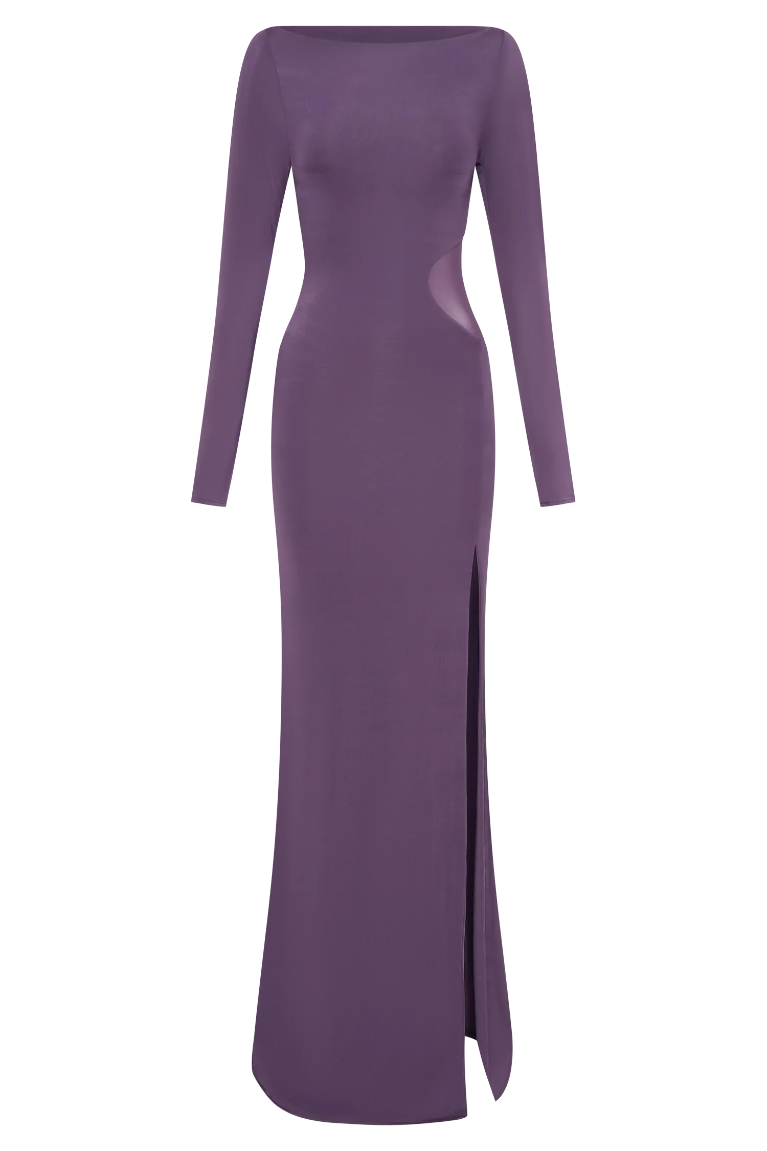 Megan Slinky And Mesh Maxi Dress Purple