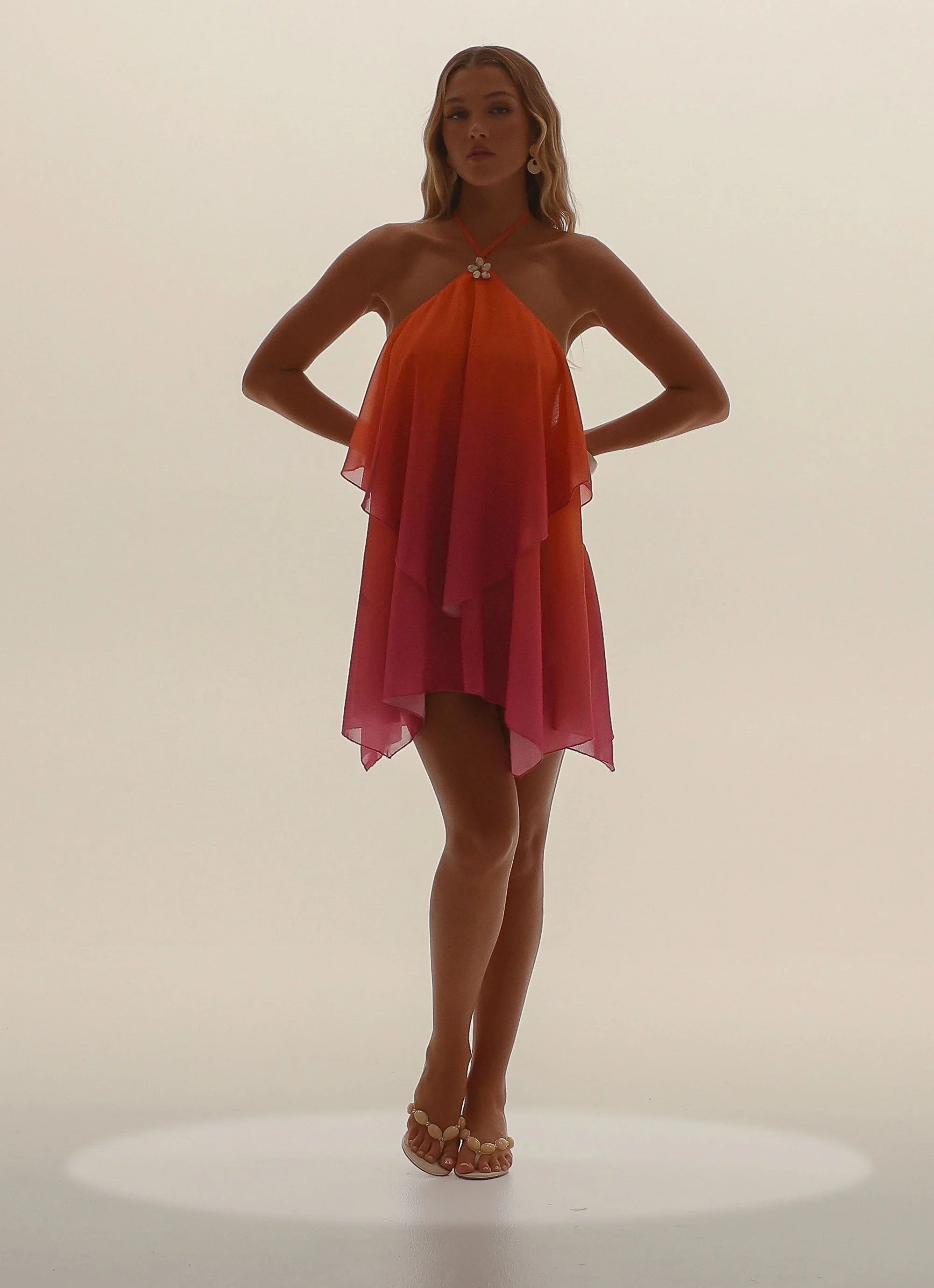 Twin Flame Mini Dress Orange Gradient