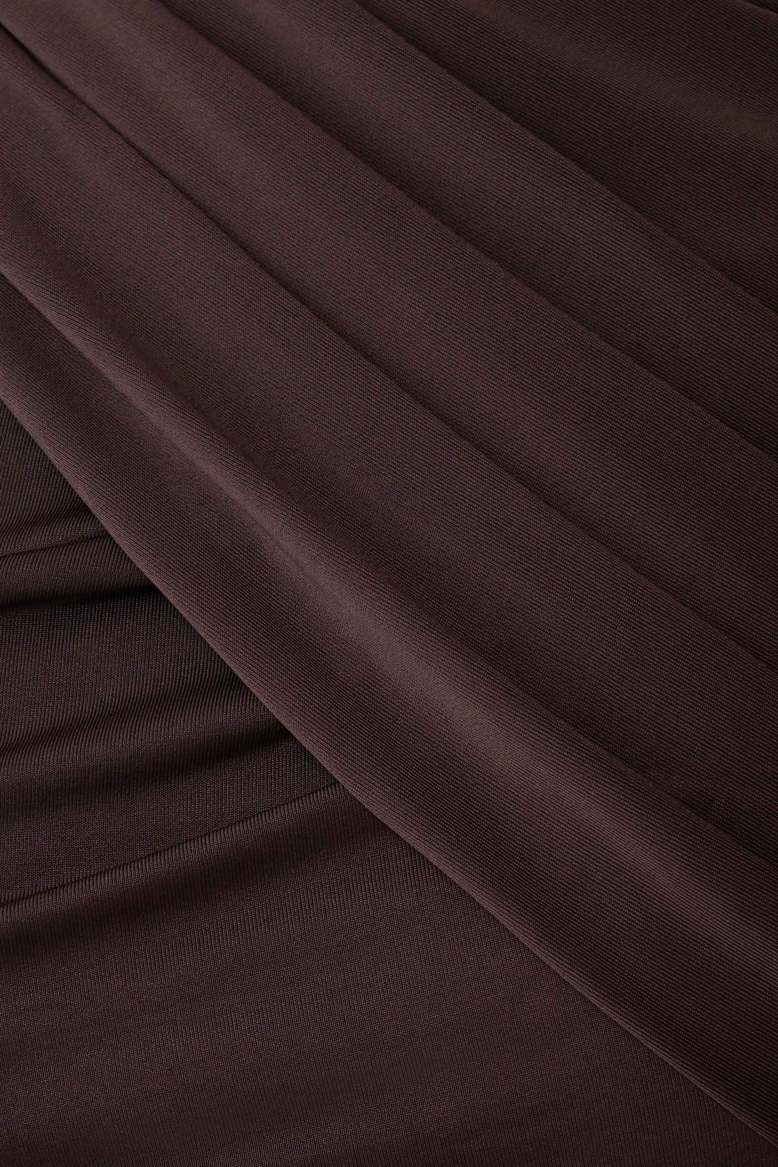 Adrienne One Shoulder Slinky Top Chocolate