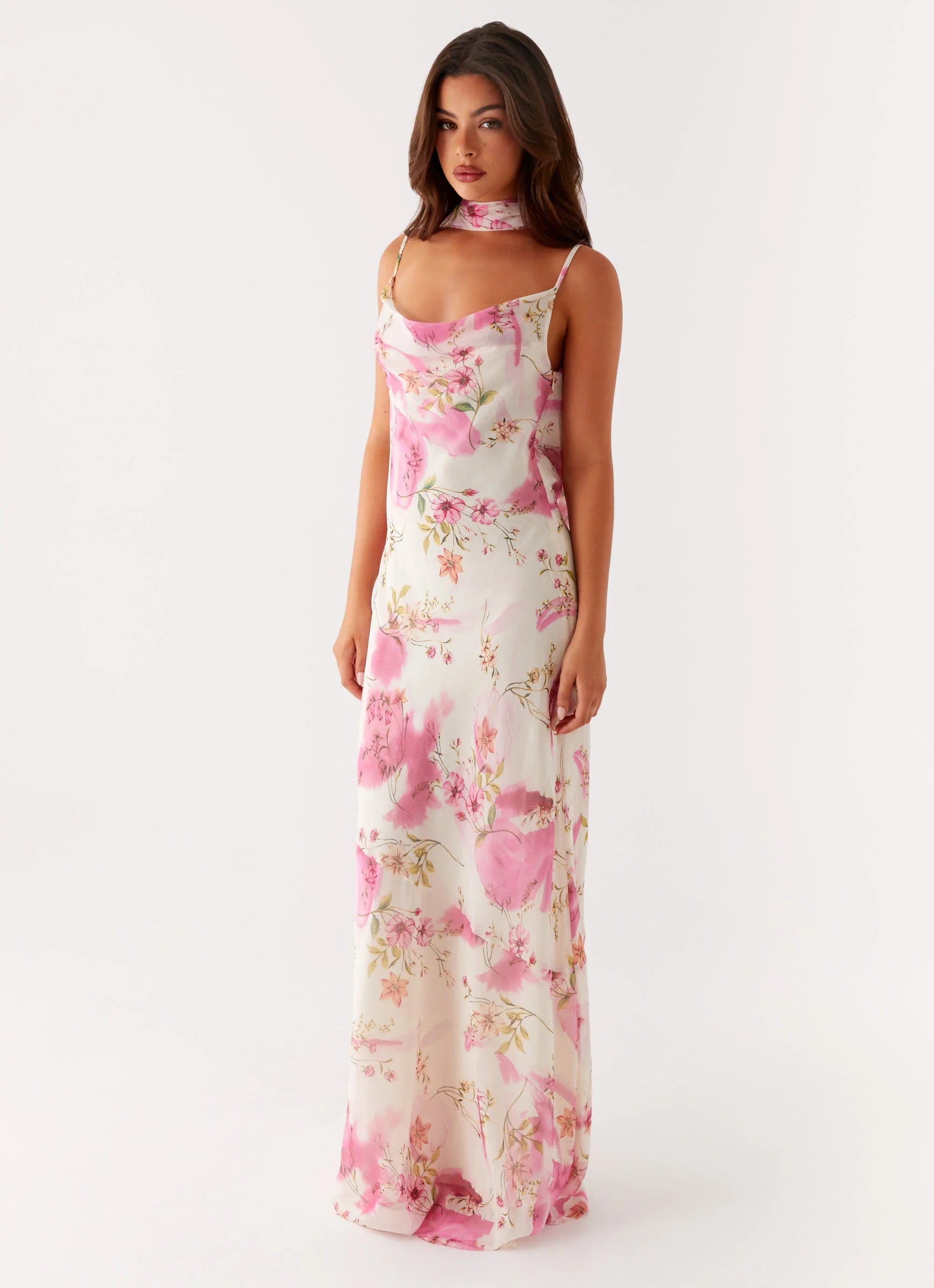 Spencer Maxi Dress Ivory Floral Print