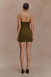 Maryk Mesh Mini Dress Khaki