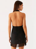 Odrella Sequin Mini Dress Black