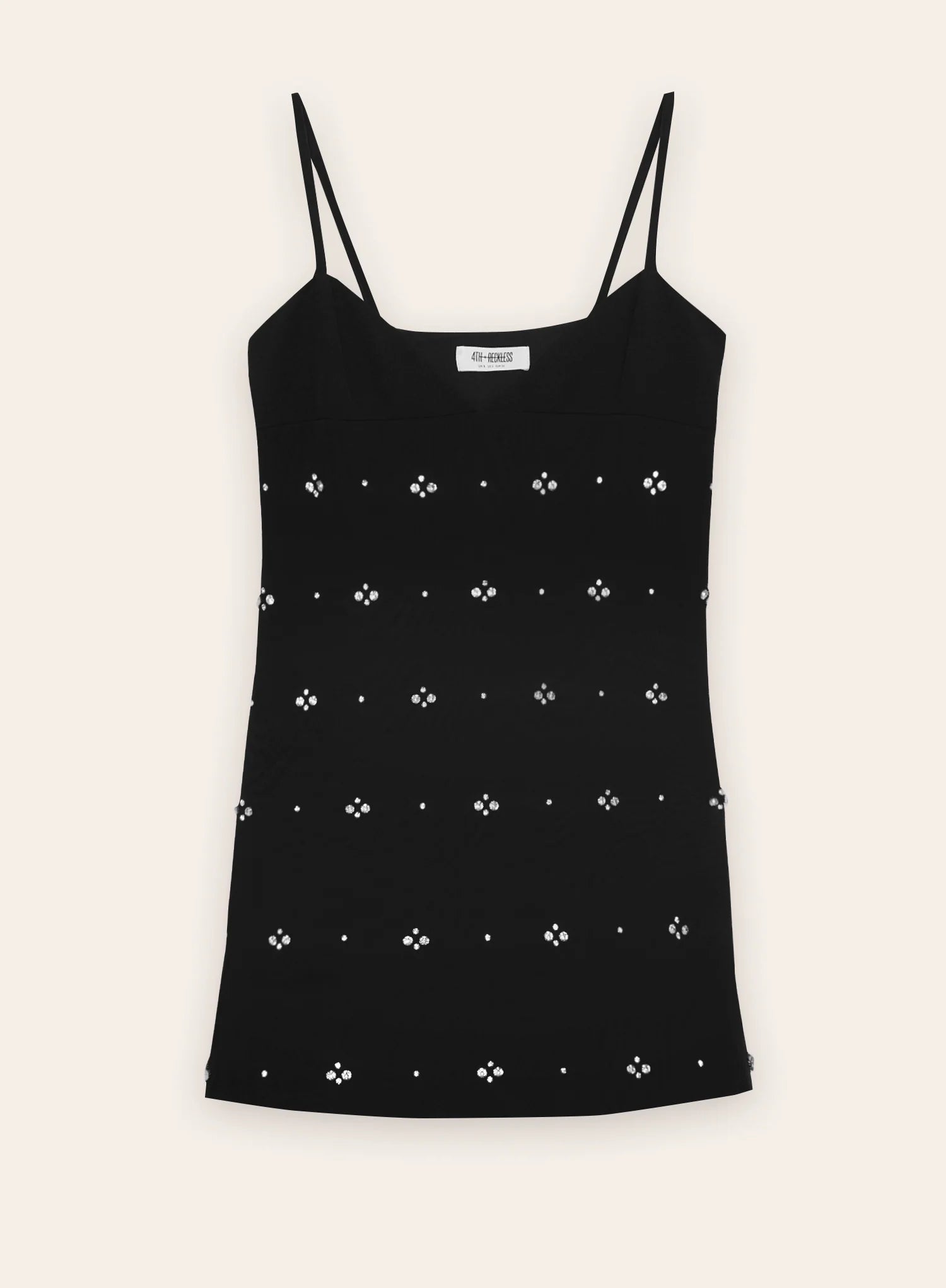 Black Embellished A Line Mini Dress