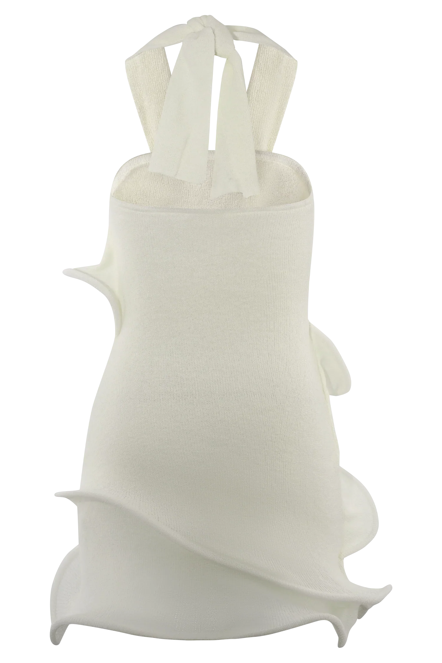 Caprice Halter Knit Mini Dress White