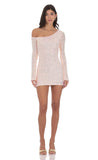 Sequin One Shoulder Bodycon Dress in Light Pink