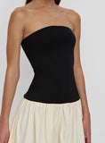 Monochrome Drop Waist Bandeau Dress