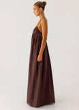 Losario Maxi Dress Cool Chocolate