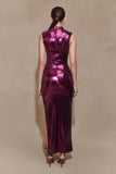Veronica Sequin Midi Dress Plum