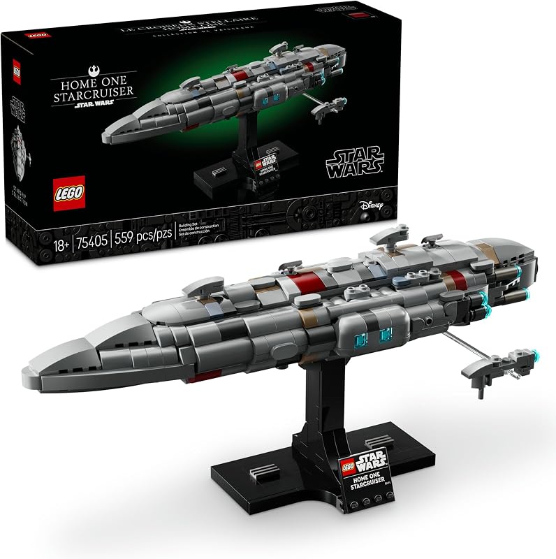 LEGO Star Wars Home One Starcruiser Building Set for Adults Star Wars Collectibles Set with Display Stand Building Kit with 559 Pieces 75405