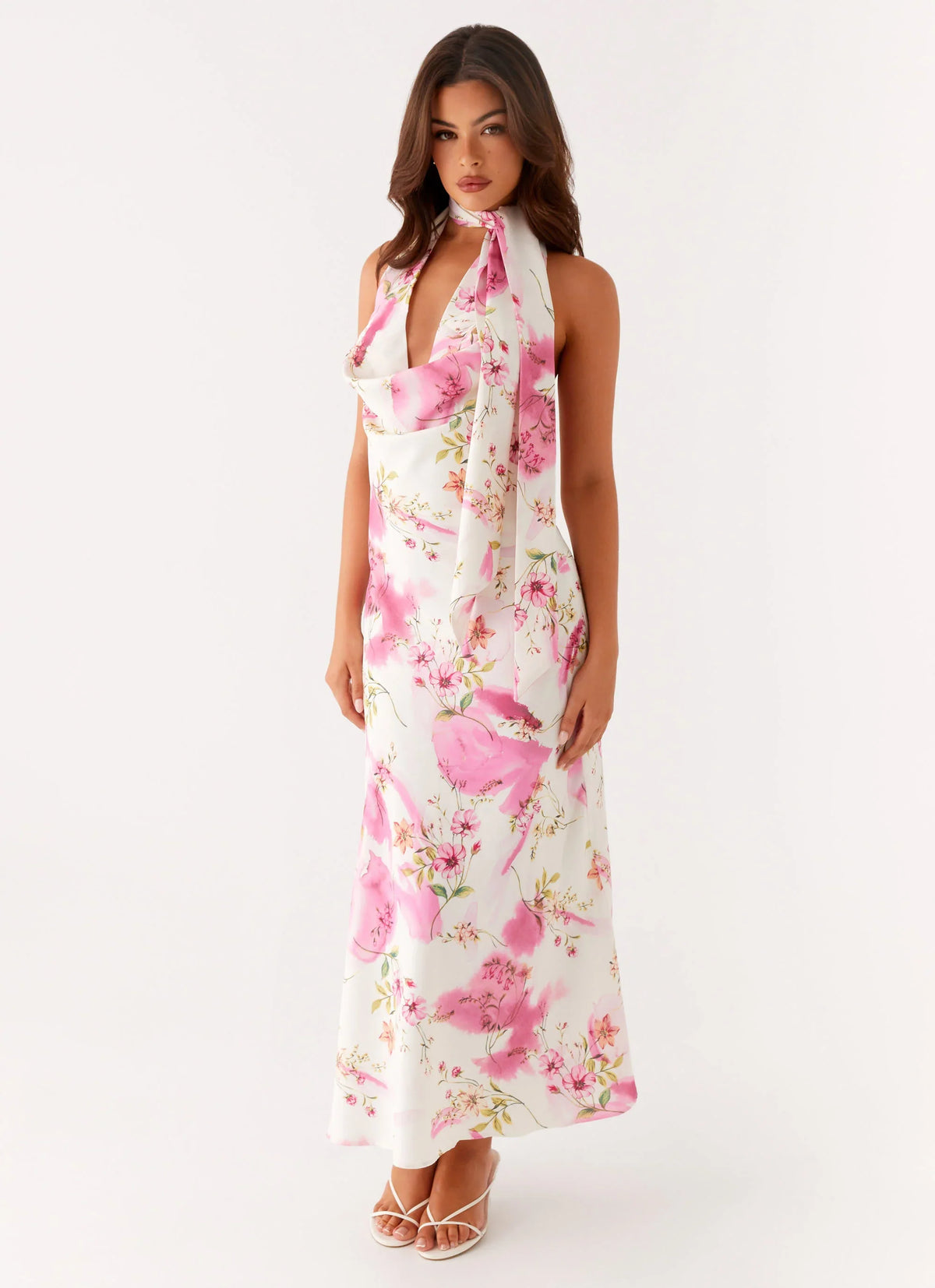 Jensen Midi Dress Ivory Floral Print