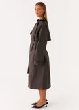 Brighton Oversized Trench Coat Grey