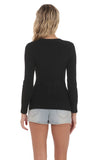 Knit Asymmetrical Cardigan in Black
