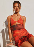 Wild Flame Sequin Top Scarlet Blur