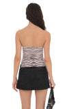 Mesh Slit Top in Coffee Cream
