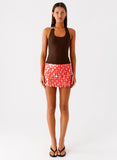 Movie Star Mini Skirt Mandarin Red