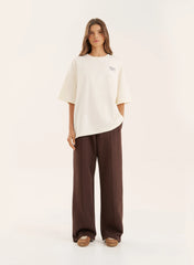 Chocolate 4th Wide Leg Branded Heavyweight Joggers
