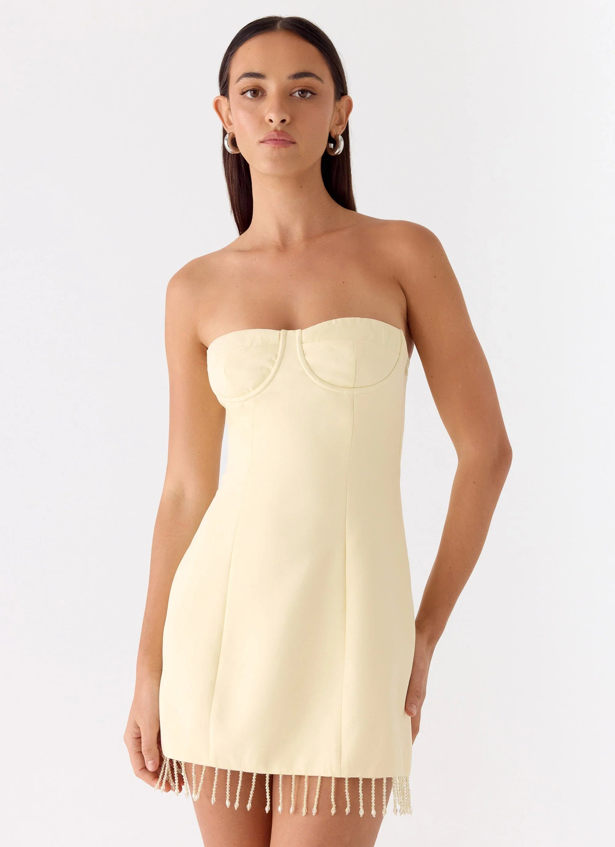 Arista Strapless Mini Dress Yellow