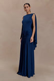 Emory Jersey Cape Maxi Dress Navy