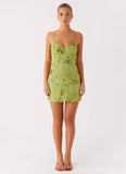 Vietta Sequin Cami Micro Mini Dress Lime