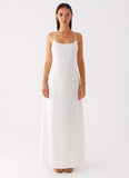 Madeleine Scoop Neck Maxi Dress Off White