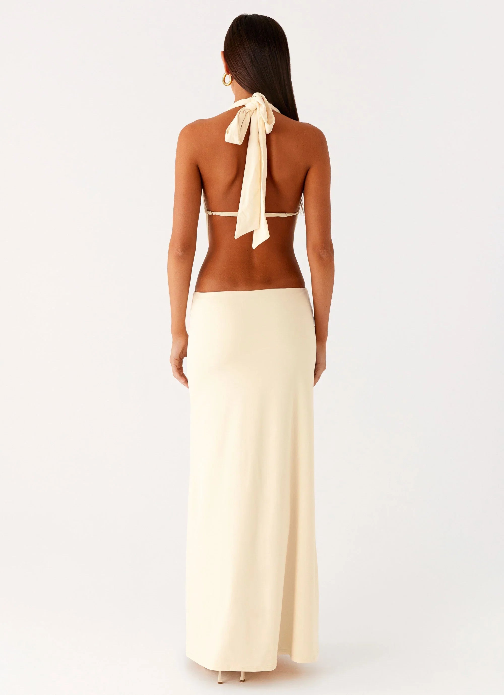 Torina Halter Maxi Dress Lemon