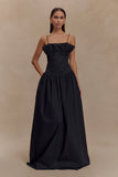 Janis Cotton Frill Maxi Dress Black