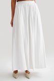Clarence Linen A Line Maxi Skirt White