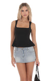 Pearl Open back Top in Black