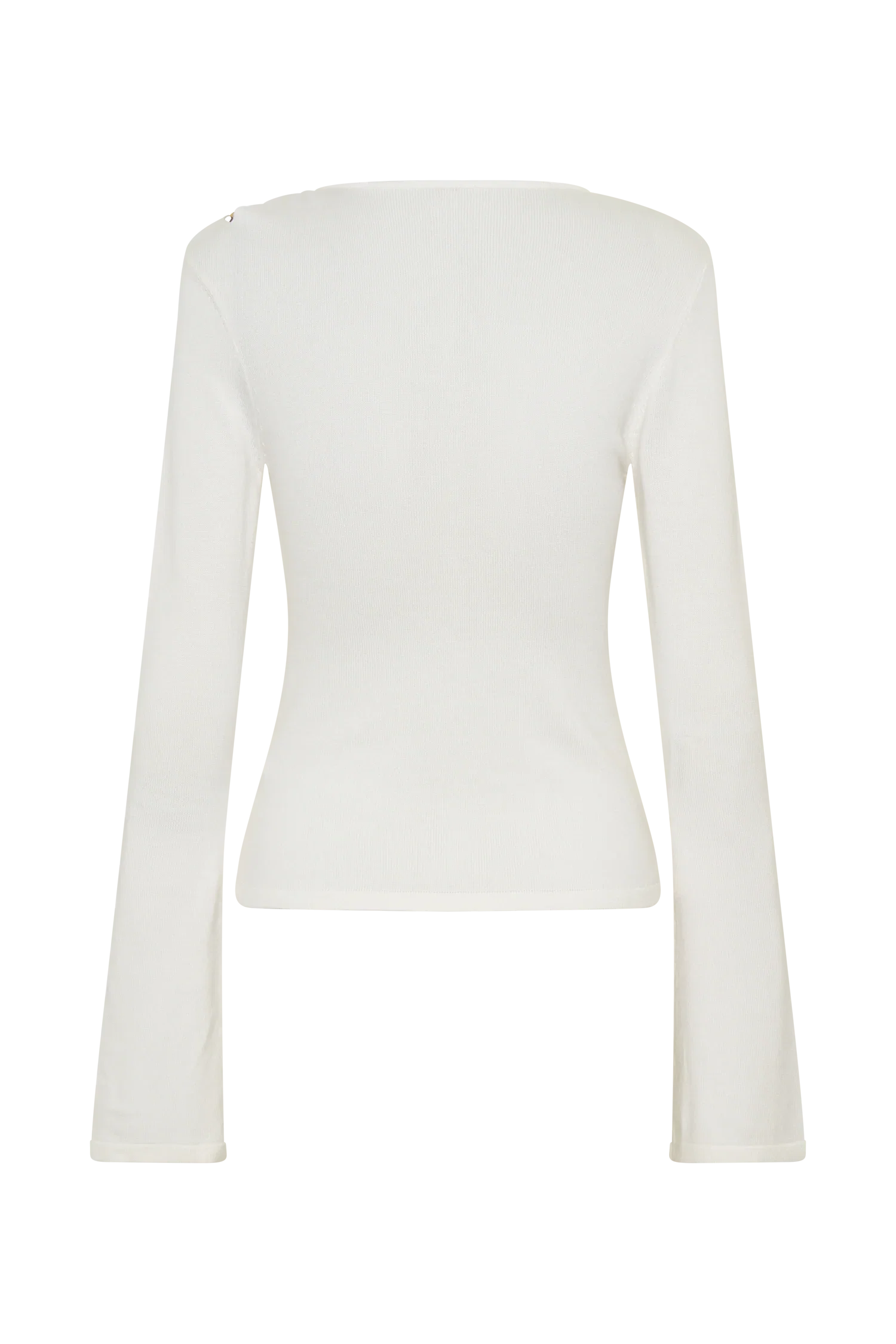 Ricky Knit Long Sleeve Longline Top Ivory
