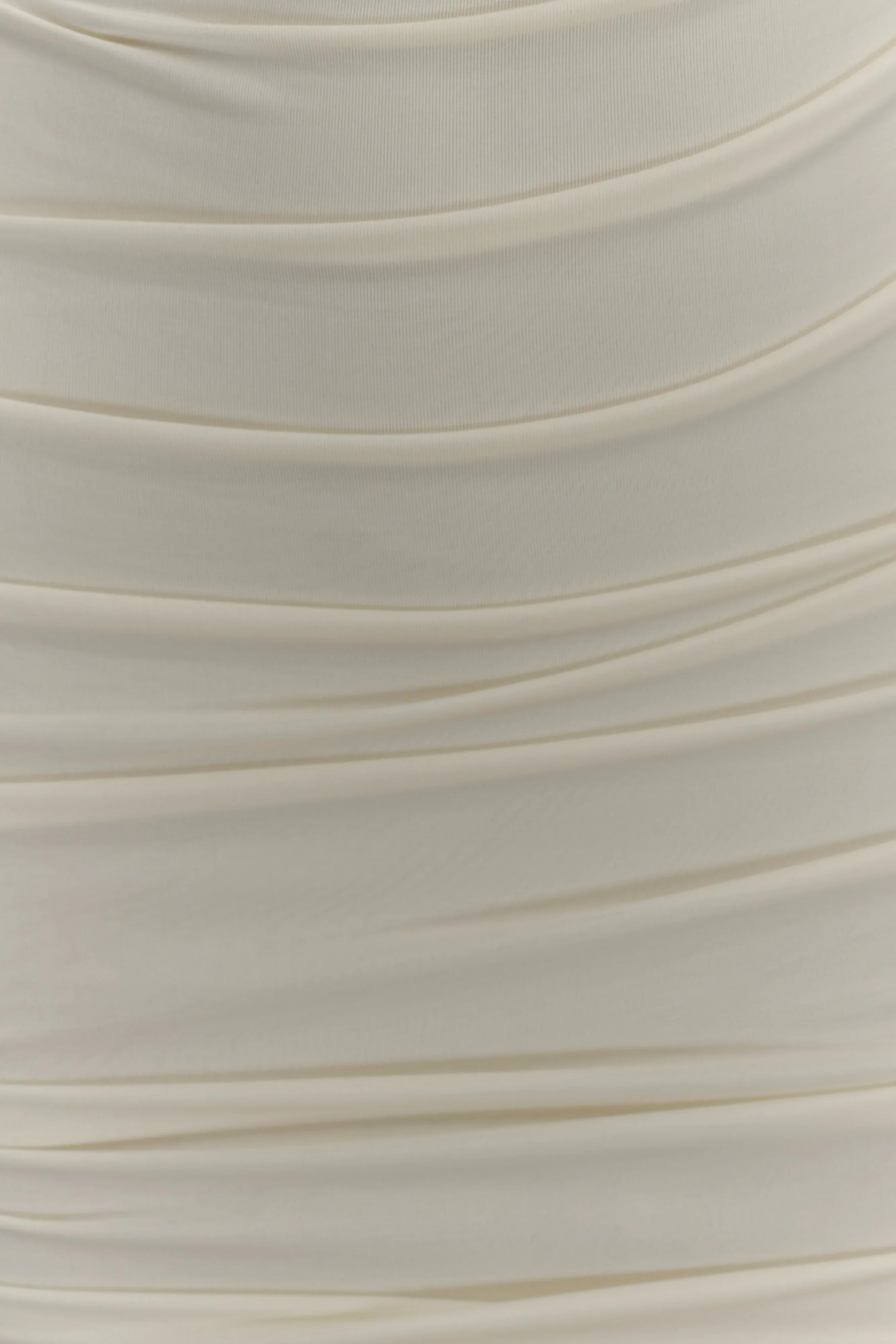 Camila Ruched Halter Midi Dress Ivory