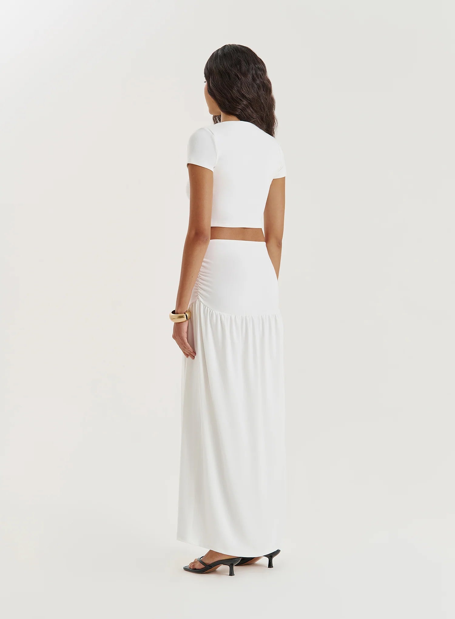 White Short Sleeve Cropped Top