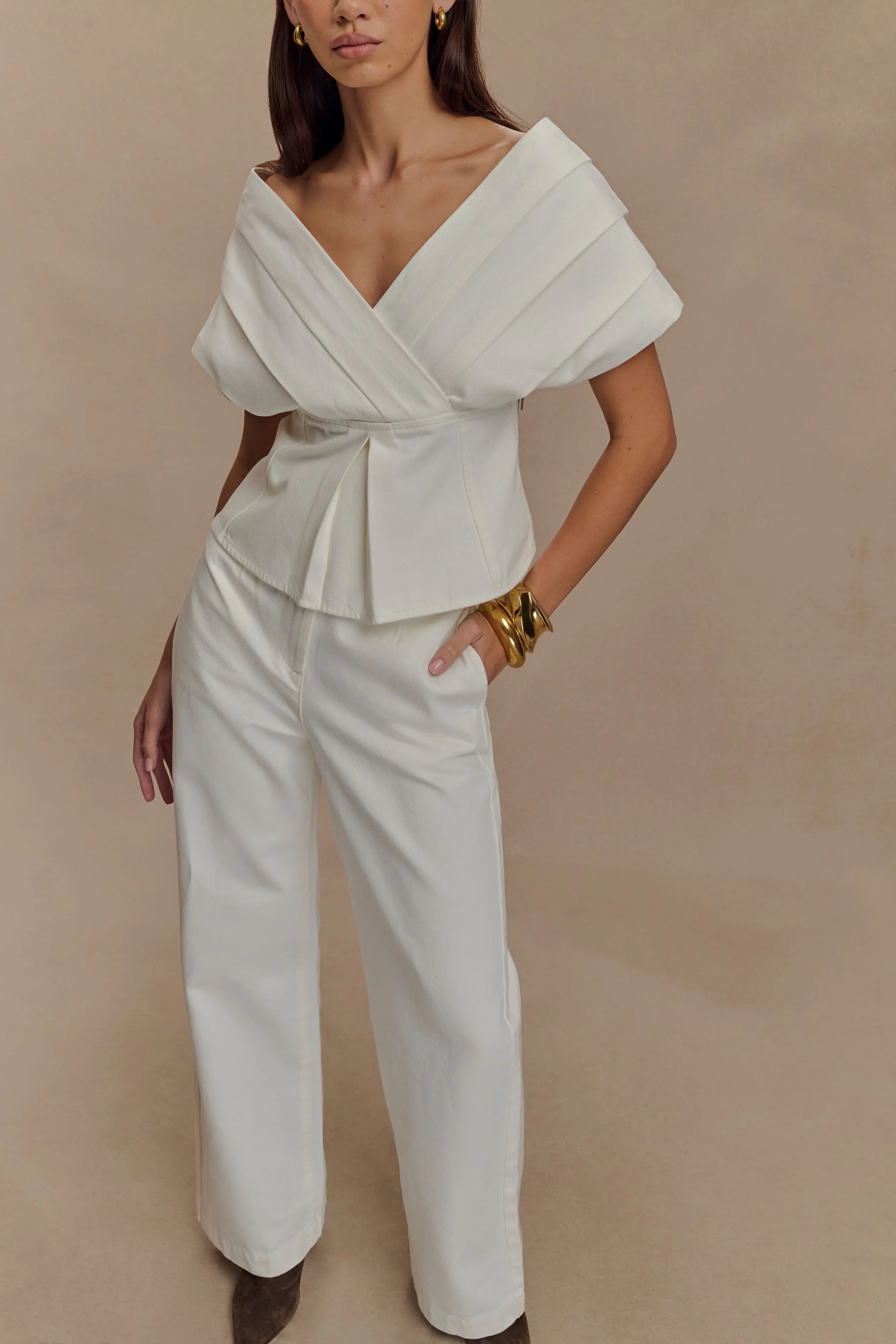 Rayne Wide Leg Denim Jeans White