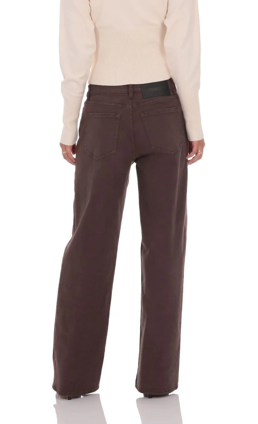 Mid Rise Baggy Jeans in Chocolate Brown
