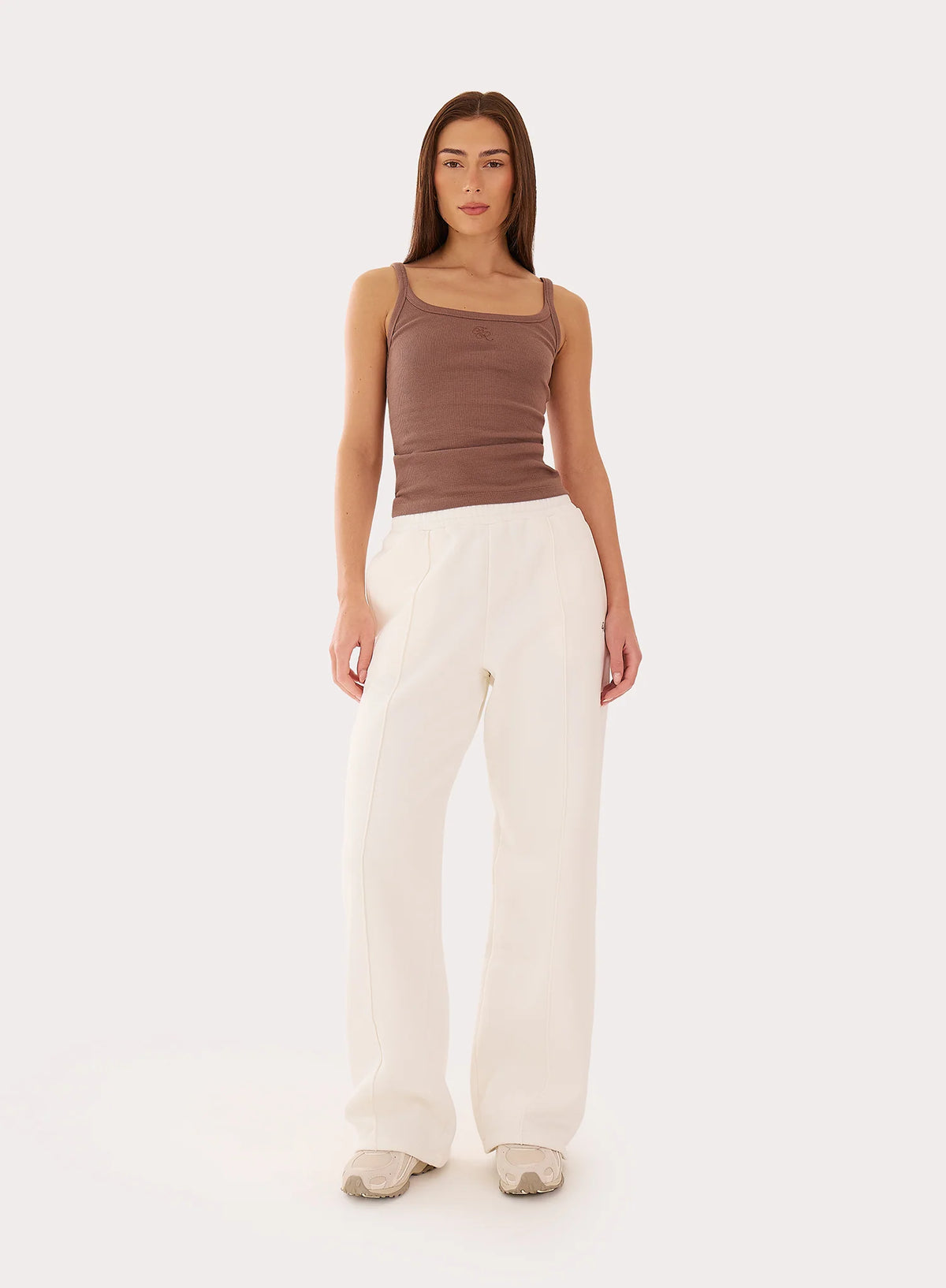 White 4th Wide Leg Branded Joggers