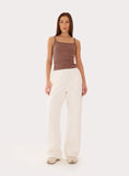 White 4th Wide Leg Branded Joggers