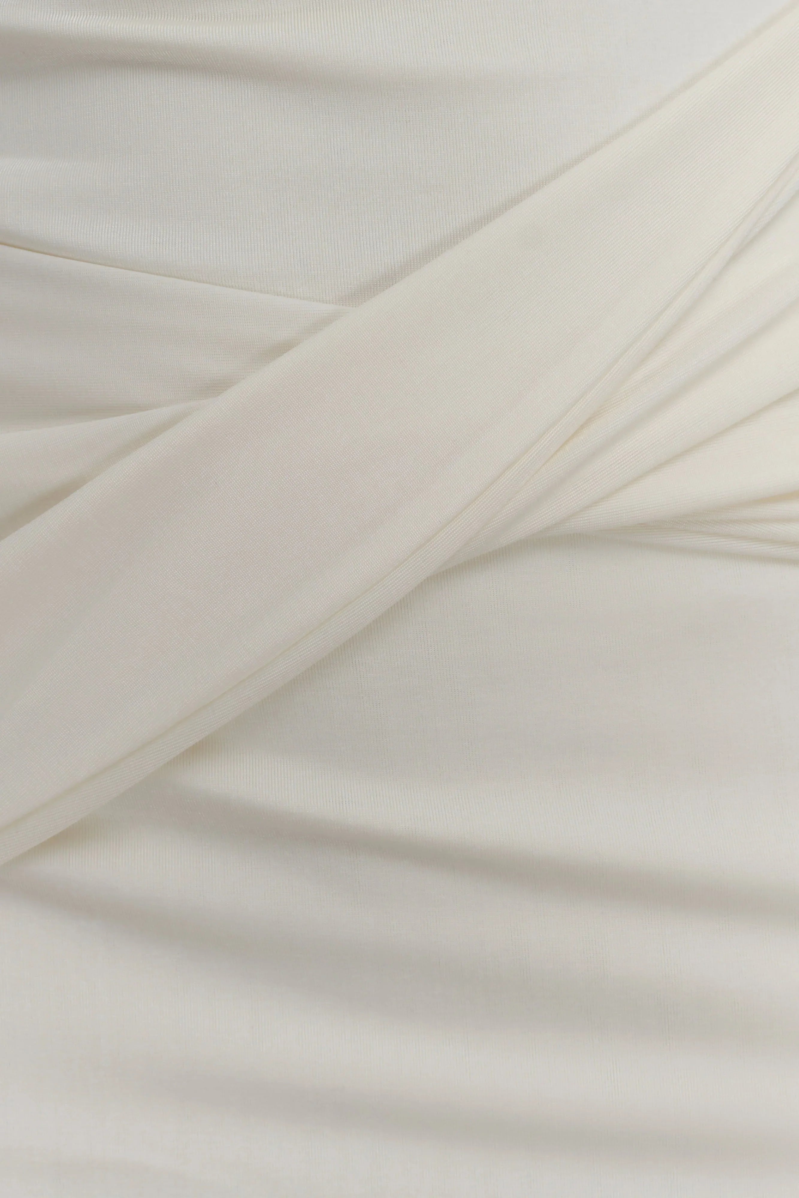 Henley Slinky Drape Mini Dress Ivory