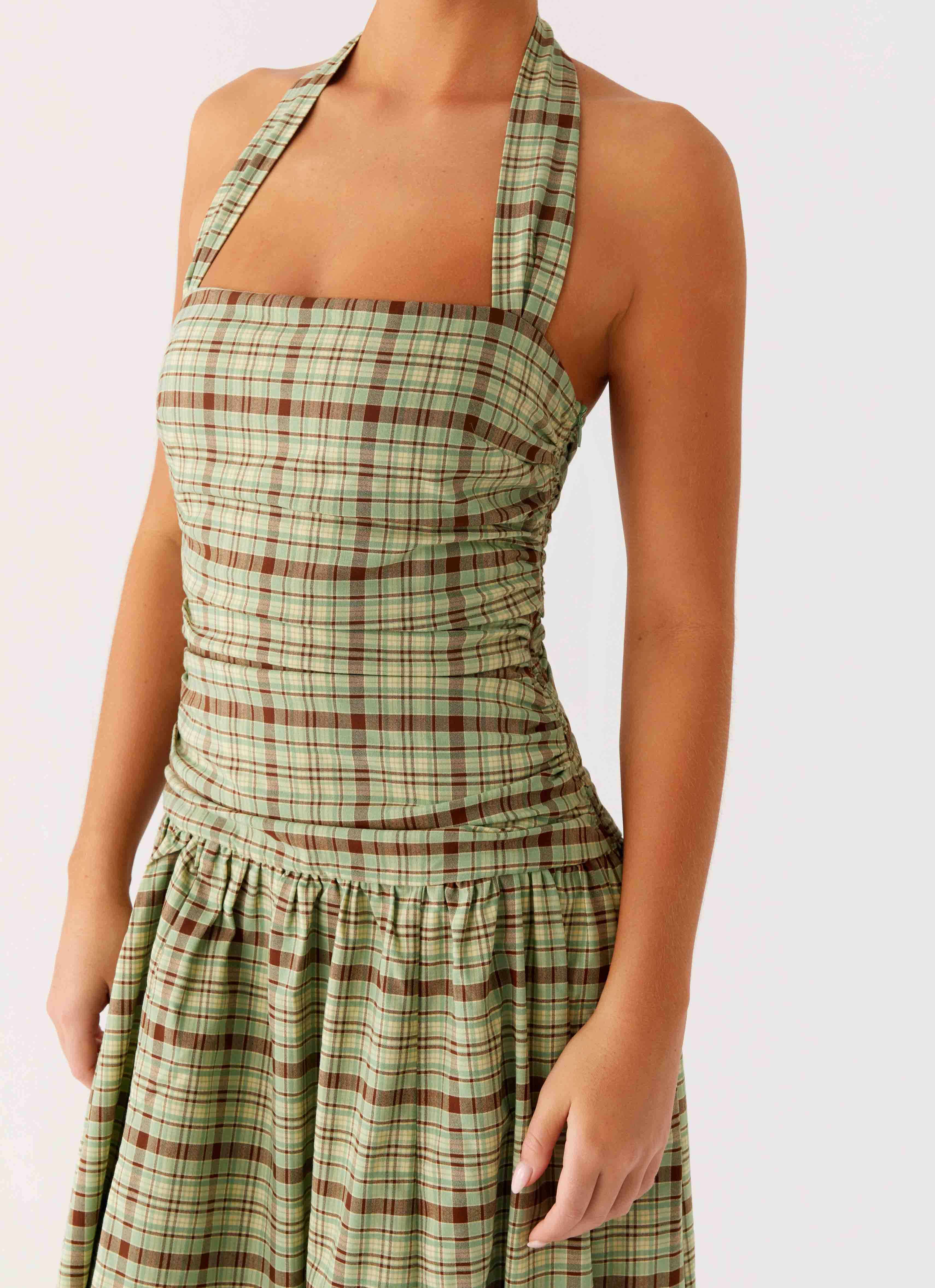 Lilith Maxi Dress Forest Plaid