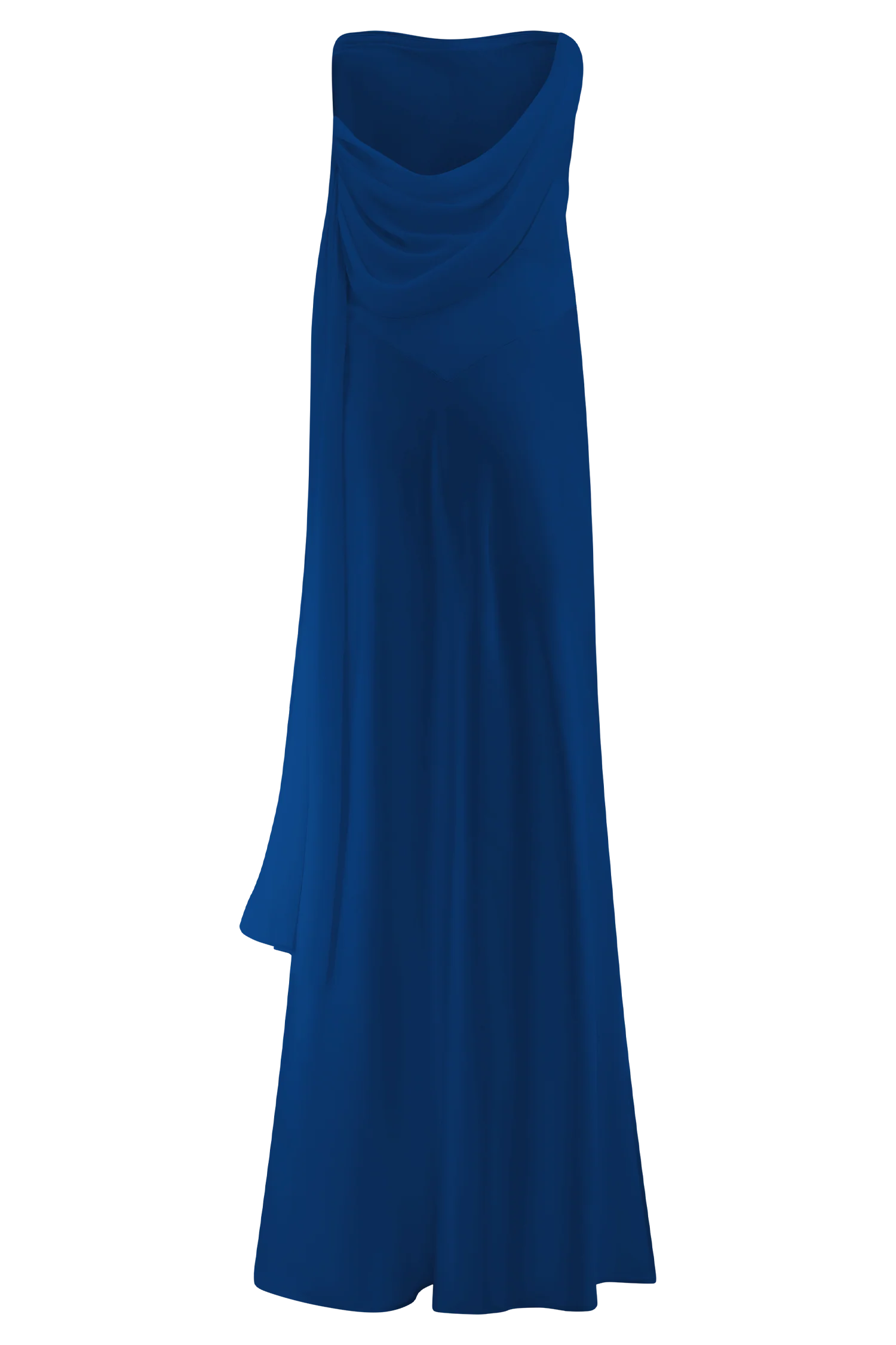 Carah Satin And Chiffon Maxi Dress Cobalt