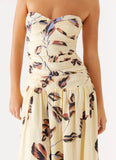 Rhea Ruched Maxi Dress Buttercream Bliss