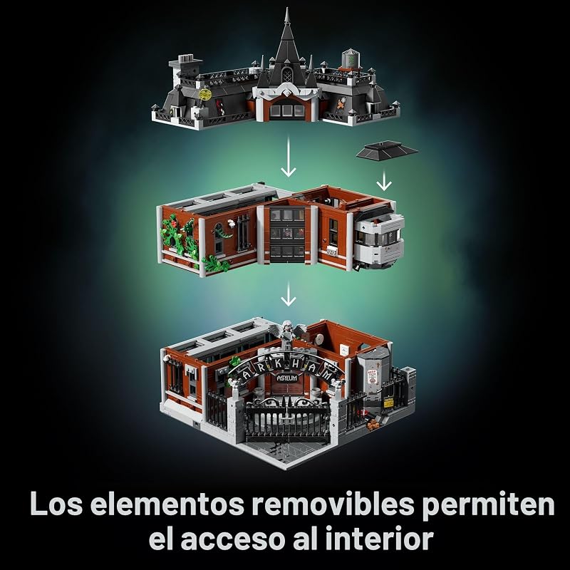 LEGO DC Batman Arkham Asylum Juego de construcción para adultos Decoración del hogar para dormitorio oficina o estante de libros Coleccionable para fanáticos de cómics y películas edades 18